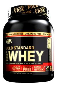 Quantas calorias em 1 colher medida (32 g) Gold Standard 100% Whey Brigadeiro?