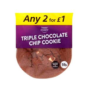 Quantas calorias em 1 cookie (55 g) Cookie Triple Chocolate?