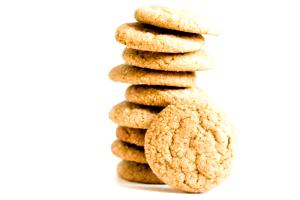 Quantas calorias em 1 Cookie/Biscoito (7,0 G) Gingersnap, biscoito de gengibre?