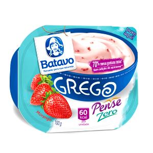 Quantas calorias em 1 copo (200 g) Iogurte Grego Morango Pense Zero?