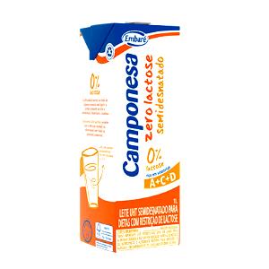 Quantas calorias em 1 copo (200 ml) Leite Camponesa Zero Lactose?