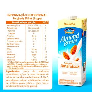 Quantas calorias em 1 copo (200 ml) Leite de Amêndoa Sabor Baunilha?