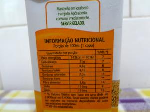 Quantas calorias em 1 copo (200 ml) Linhaça, Amaranto e Chia?