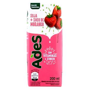 Quantas calorias em 1 copo (200 ml) Soja + Suco de Morango?