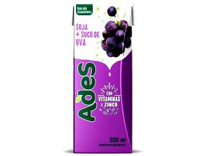 Quantas calorias em 1 copo (200 ml) Soja + Suco de Uva?