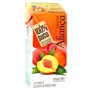 Quantas calorias em 1 copo (200 ml) Suco de Pêssego 100%?