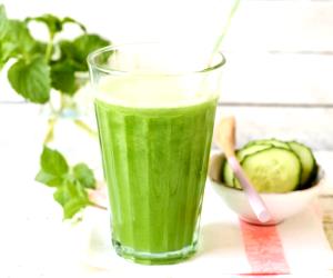 Quantas calorias em 1 Copo Smoothie De Pepino E Hortelã?