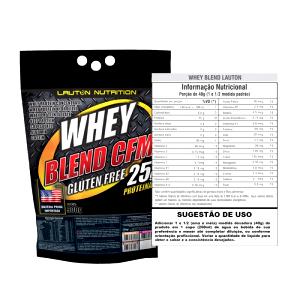 Quantas calorias em 1 e 1/2 medida (40 g) Whey Blend Cfm?