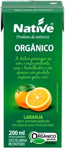 Quantas calorias em 1 embalagem (200 ml) Suco de Laranja Orgânico?