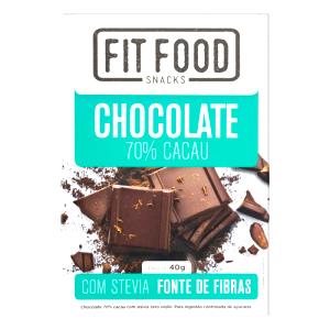 Quantas calorias em 1 embalagem (40 g) Chocolate 70% Cacau com Stevia?