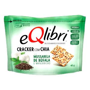 Quantas calorias em 1 embalagem (45 g) Cracker com Chia Sabor Mussarela de Búfala e Manjericão?