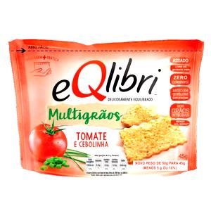 Quantas calorias em 1 embalagem (45 g) Multigrãos Tomate e Cebolinha?