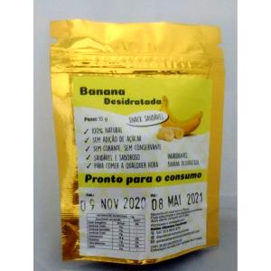 Quantas calorias em 1 embalagem (55 g) Banana Desidratada?