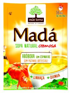 Quantas calorias em 1 envelope (17 g) Madá Sopa Natural Cremosa Abóbora com Espinafre?