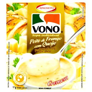 Quantas calorias em 1 envelope (17 g) Sopa Individual Peito de Frango com Queijo?