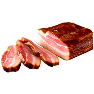 Quantas calorias em 1 fatia (10 g) Bacon Defumado?