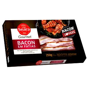 Quantas calorias em 1 fatia (10 g) Bacon Gourmet?