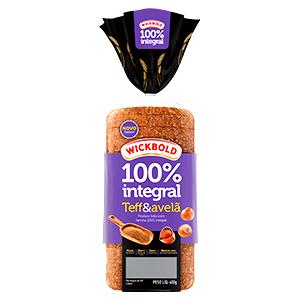 Quantas calorias em 1 fatia (25 g) Pão de Forma 100% Integral Teff & Avelã?