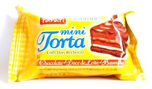 Quantas calorias em 1 fatia (60 g) Mini Torta com Dois Recheios?