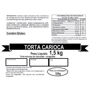 Quantas calorias em 1 fatia (60 g) Torta Carioca Diet?
