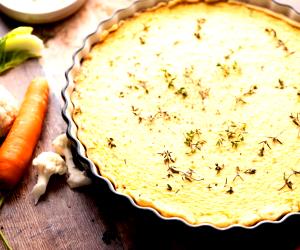 Quantas calorias em 1 Fatia Quiche De Abóbora E Sobras De Legumes?