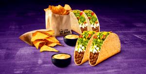 Quantas calorias em 1 İnteiro (69,0 G) Taco com carne bovina, queijo e alface, Taco Bell?