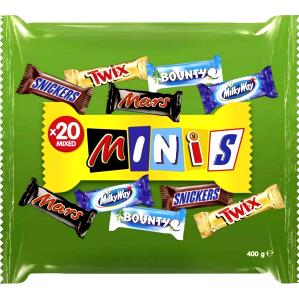 Quantas calorias em 1 İnteiro, Mini (17,0 G) Barra de chocolate Milky Way, Mars, Mars?