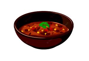 Quantas calorias em 1 Lata (319,0 G) Sopa de chili com carne bovina?