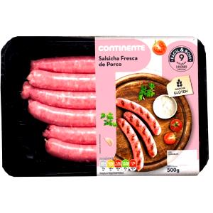 Quantas calorias em 1 Link (2 Cm X 10 Cm De Comprimento) Salsicha de Carne de Porco Fresca?