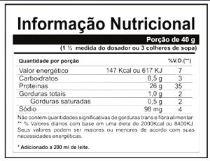 Quantas calorias em 1 medida (60 g) Whey Isolate?