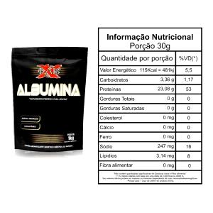 Quantas calorias em 1 medidor (30 g) Albumina Chocolate com Leite Condensado?