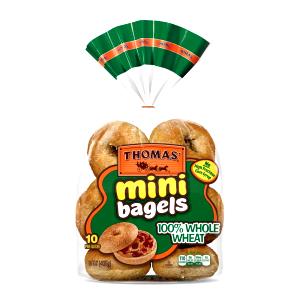 Quantas calorias em 1 Miniatura Bagel de Trigo 100% Integral?