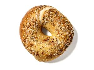 Quantas calorias em 1 Oz Bagels (inclui Cebola, Papoila, Sésamo)?