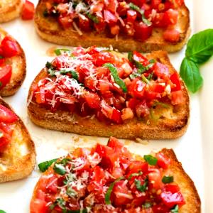 Quantas calorias em 1 Oz Bruschetta?