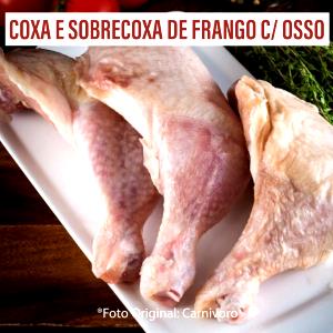 Quantas calorias em 1 Oz, Com Ossos, Cozida (Produto Após Ossos Removidos) Coxa de Frango?