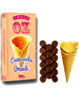 Quantas calorias em 1 Oz Cone de Sorvete Coberto com Chocolate?