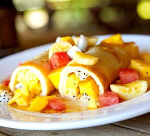 Quantas calorias em 1 Oz Crepe de Frutas?