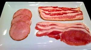 Quantas calorias em 1 Oz, Cru (Produto Após Cozinhado) Bacon Canadense?