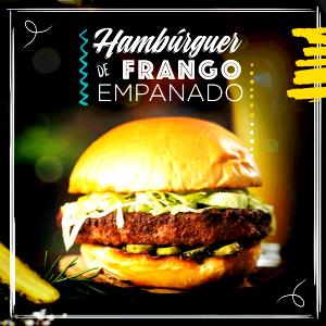 Quantas calorias em 1 Oz Hambúrguer ou Filé de Frango Empanado?