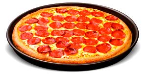 Quantas calorias em 1 Oz Pizza de Pepperoni de 36 cm (Massa Grossa)?