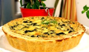 Quantas calorias em 1 Oz Quiche de Espinafres sem Carne?