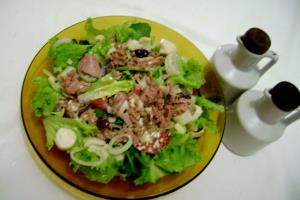 Quantas calorias em 1 Oz Salada de Atum?