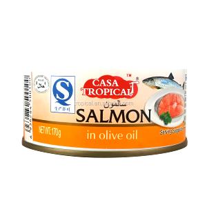 Quantas calorias em 1 Oz Salmão Enlatado?