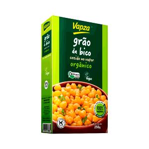 Quantas calorias em 1 Oz Seco, Produto Após Cozinhado Grão-de-Bico?