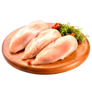 Quantas calorias em 1 Oz, Sem Ossos, Cozido, Sem Pele Frango (Pele Não Consumida)?