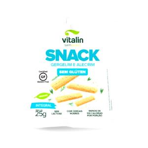 Quantas calorias em 1 pacote (12 unidades) (25 g) Snack Gergelim e Alecrim?