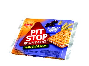 Quantas calorias em 1 pacote (2 biscoitos) (26,4 g) Pit Stop Recheado Azeitona Preta?