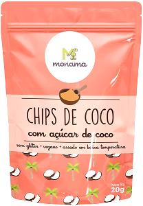 Quantas calorias em 1 pacote (20 g) Chips de Coco com Açúcar de Coco?