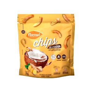 Quantas calorias em 1 pacote (20 g) Chips de Coco com Gengibre?