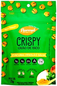 Quantas calorias em 1 pacote (25 g) Crispy Grão de Bico Cúrcuma, Cebola e Salsa?